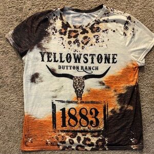 Western Bull Skull Animal Pattern T Shirt Perfect condition Woman’s XXL Temu